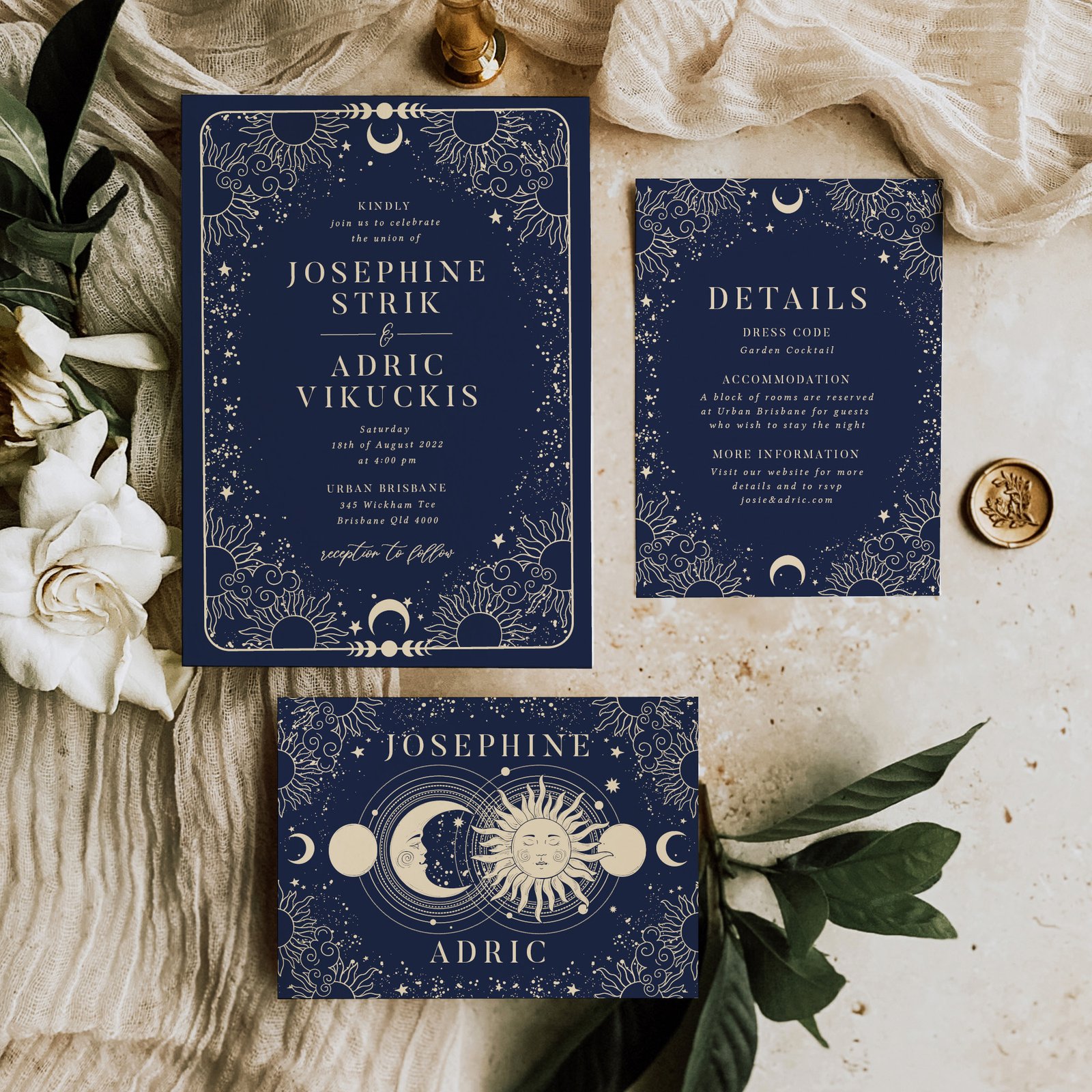 Celestial Wedding Invitation Suite