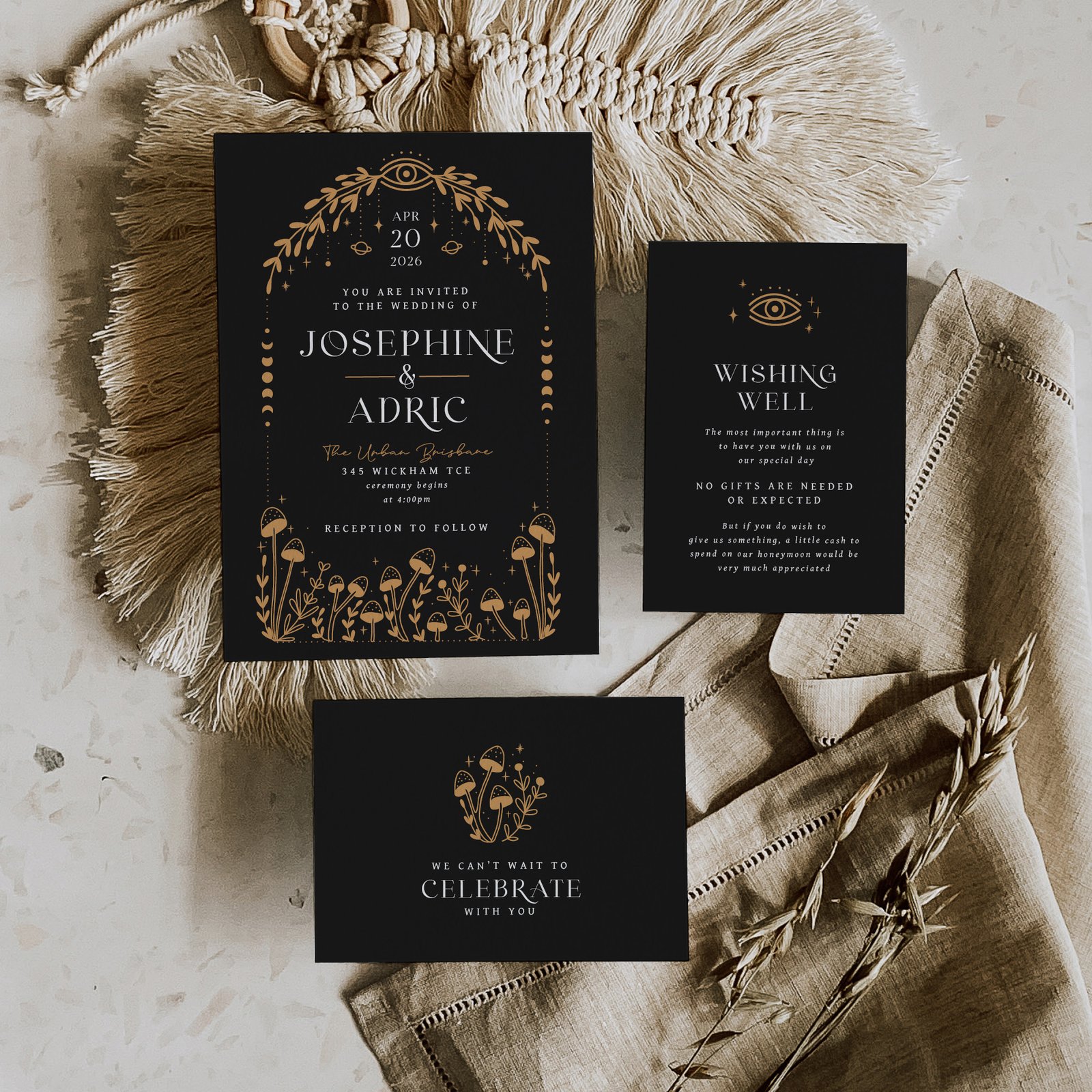 Woodland Celestial Wedding Invitation Suite Woodland Celestial Wedding Invitation Suite