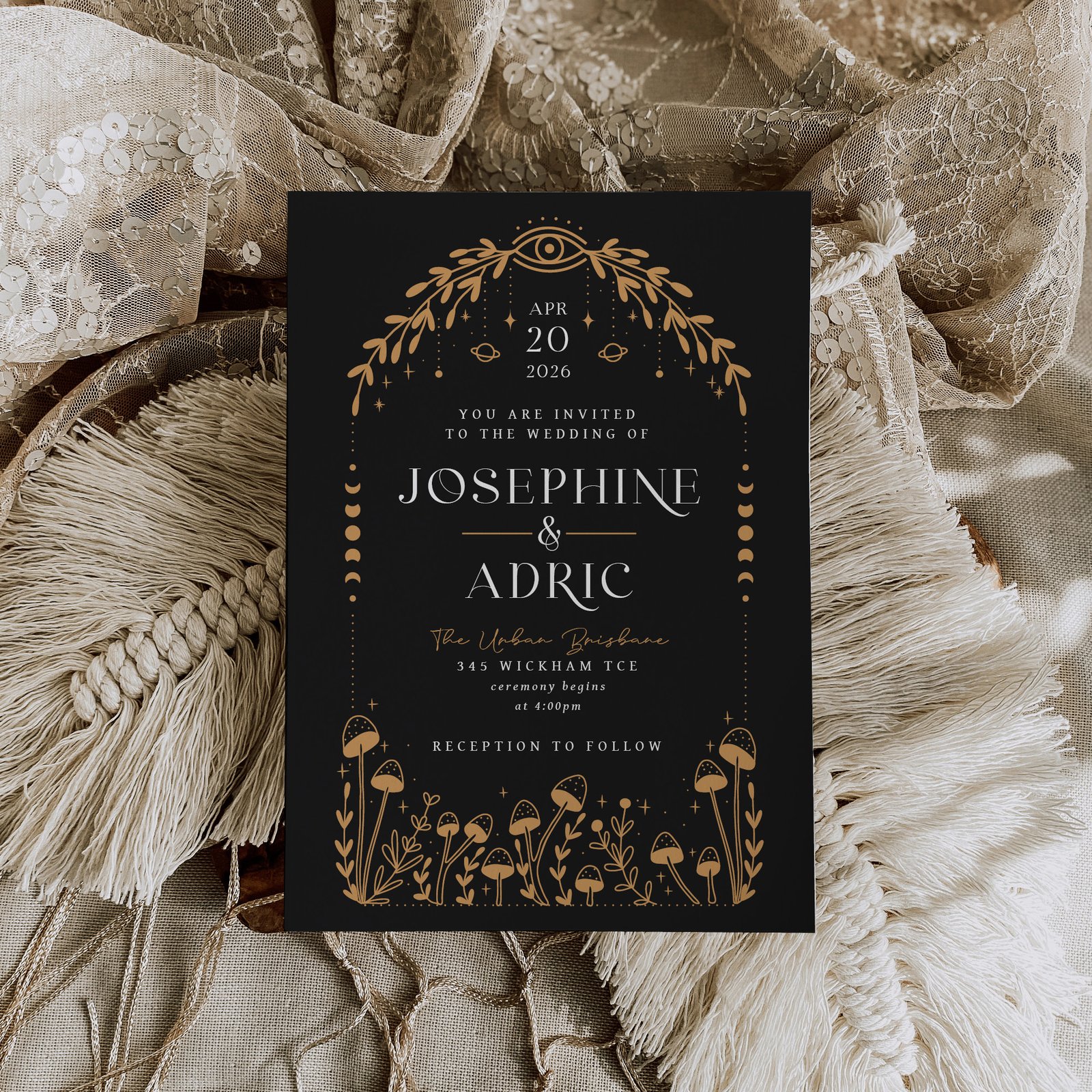 Woodland Celestial Wedding Invitation