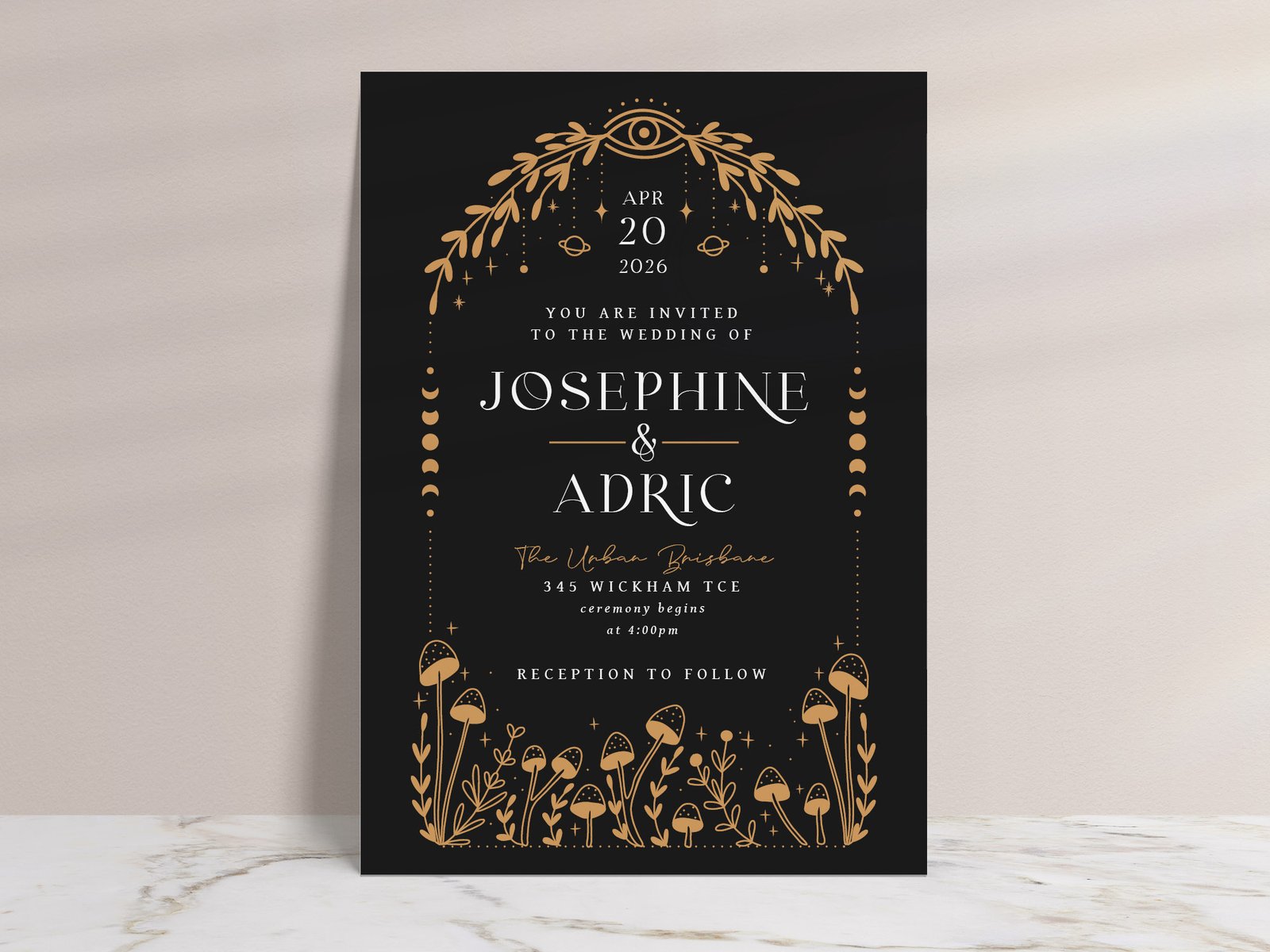 Woodland Celestial Wedding Invitation