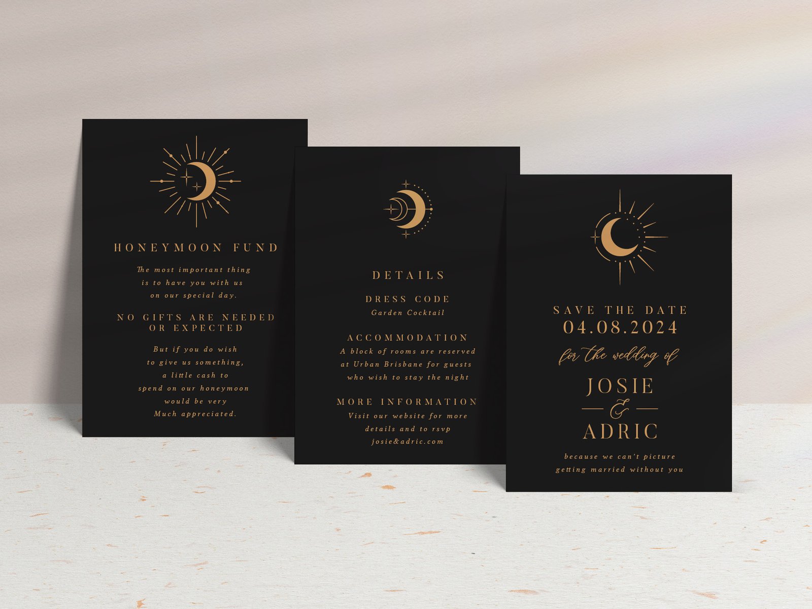 Eclipse Celestial Wedding Invitation Suite