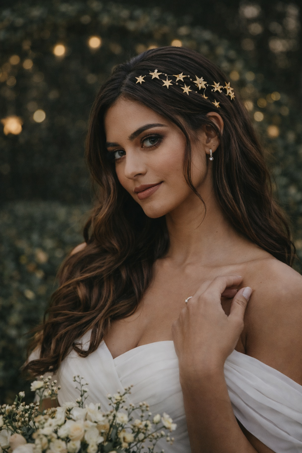 Emerald Woodland Celestial Wedding Bride