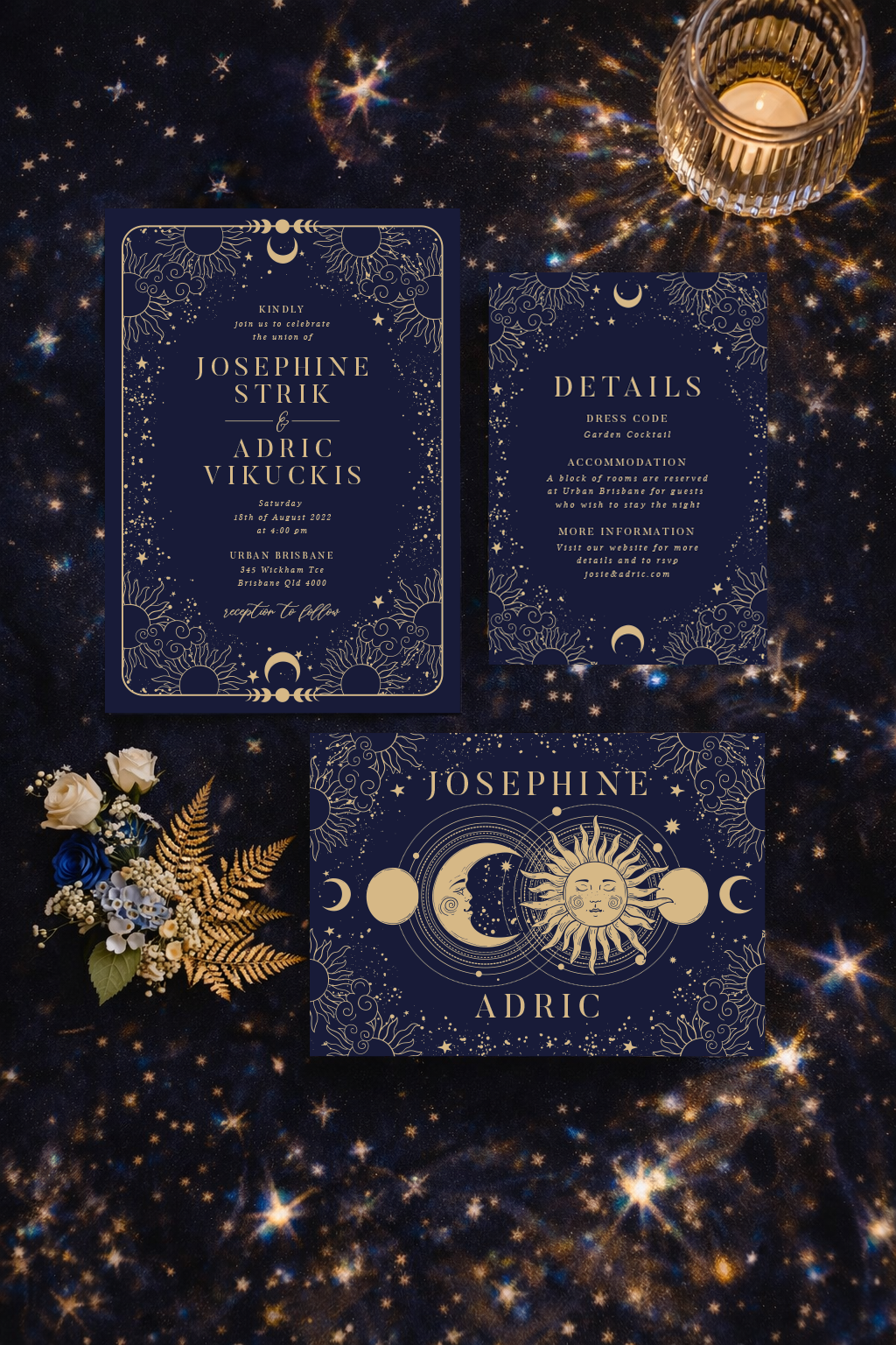 Sun & Moon Celestial Wedding Stationery