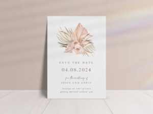 Pampas Dried Flowers Save the Date Cards
