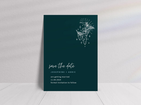 Moonstone Crystal Save the Date Cards