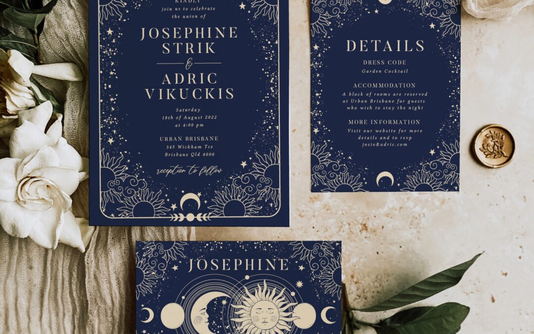 Celestial Wedding Invitation Suite